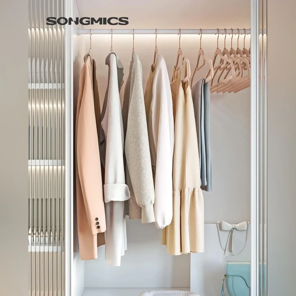 NEW Velvet Hangers, Rose Gold Swivel Hook, Non-Slip, Space-Saving, 50 Pale Brown